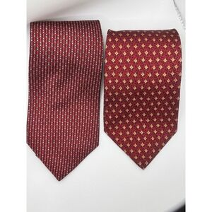 JOS.A.BANK Corporate Collection Silk Necktie Mens Red Patterned 2-Piece